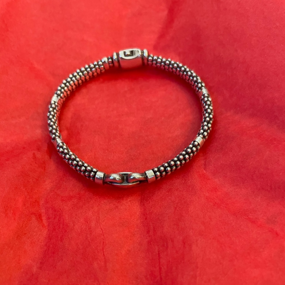 LAGOS Silver Intricate Beaded Bracelet